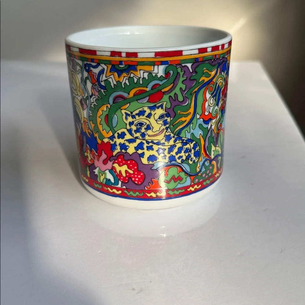 Vintage‎ 1970s Ceramic Yves Saint Laurent Rive Gauche Vanity Jar NO LID Abstract